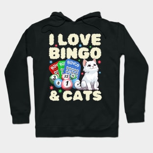 I Love Bingo And Cats Hoodie